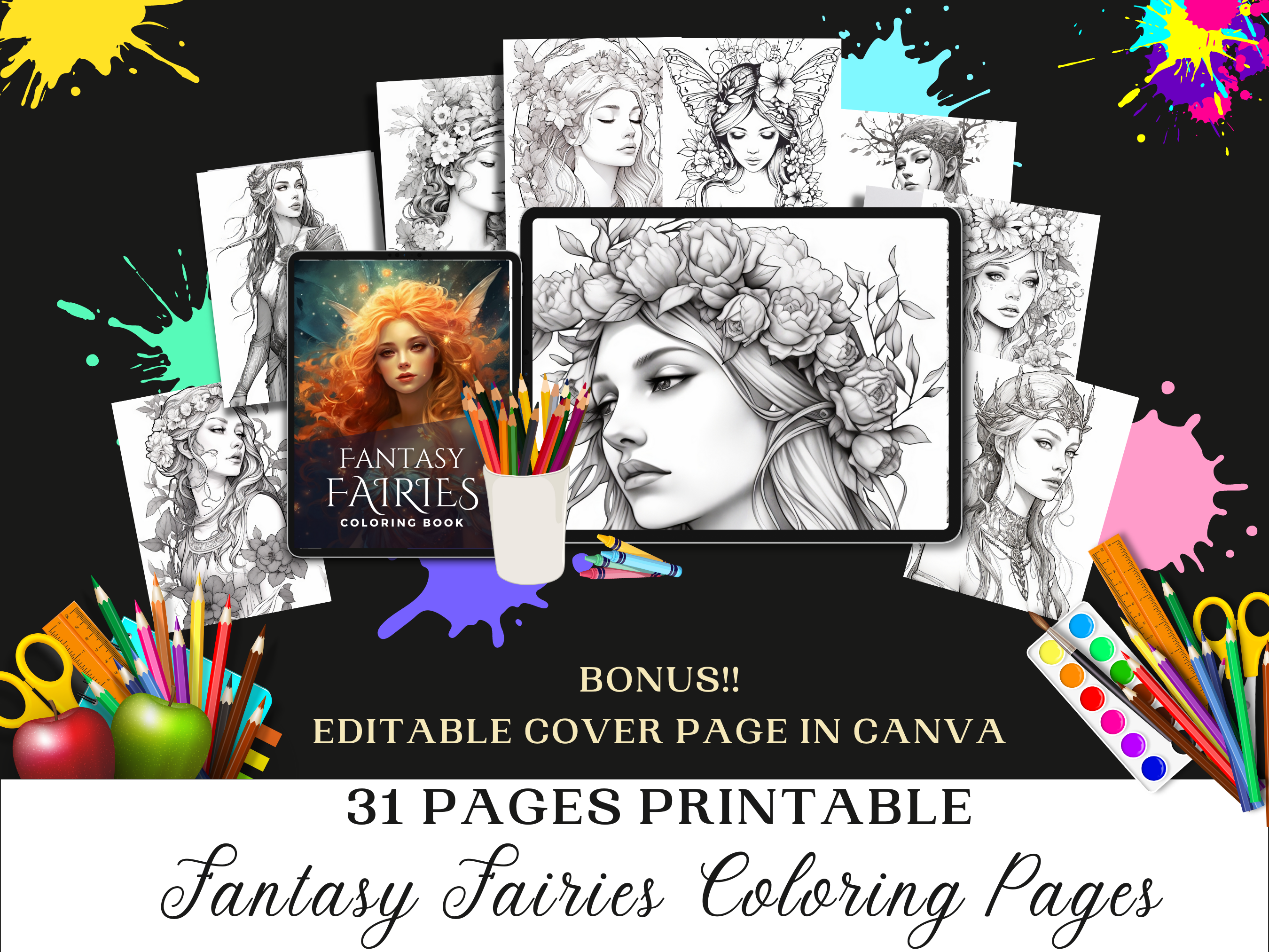 fantasy coloring page